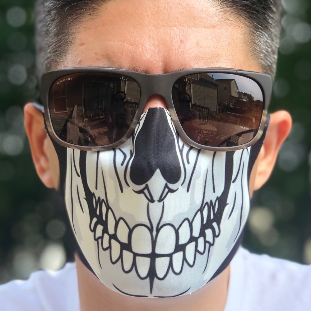 GHOST SKULL FACE COVERING CLOTH MASK. SOFT!